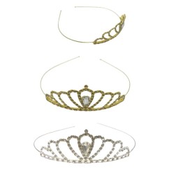 Coroncina Tiara con Strass Oro e Argento per Compleanno