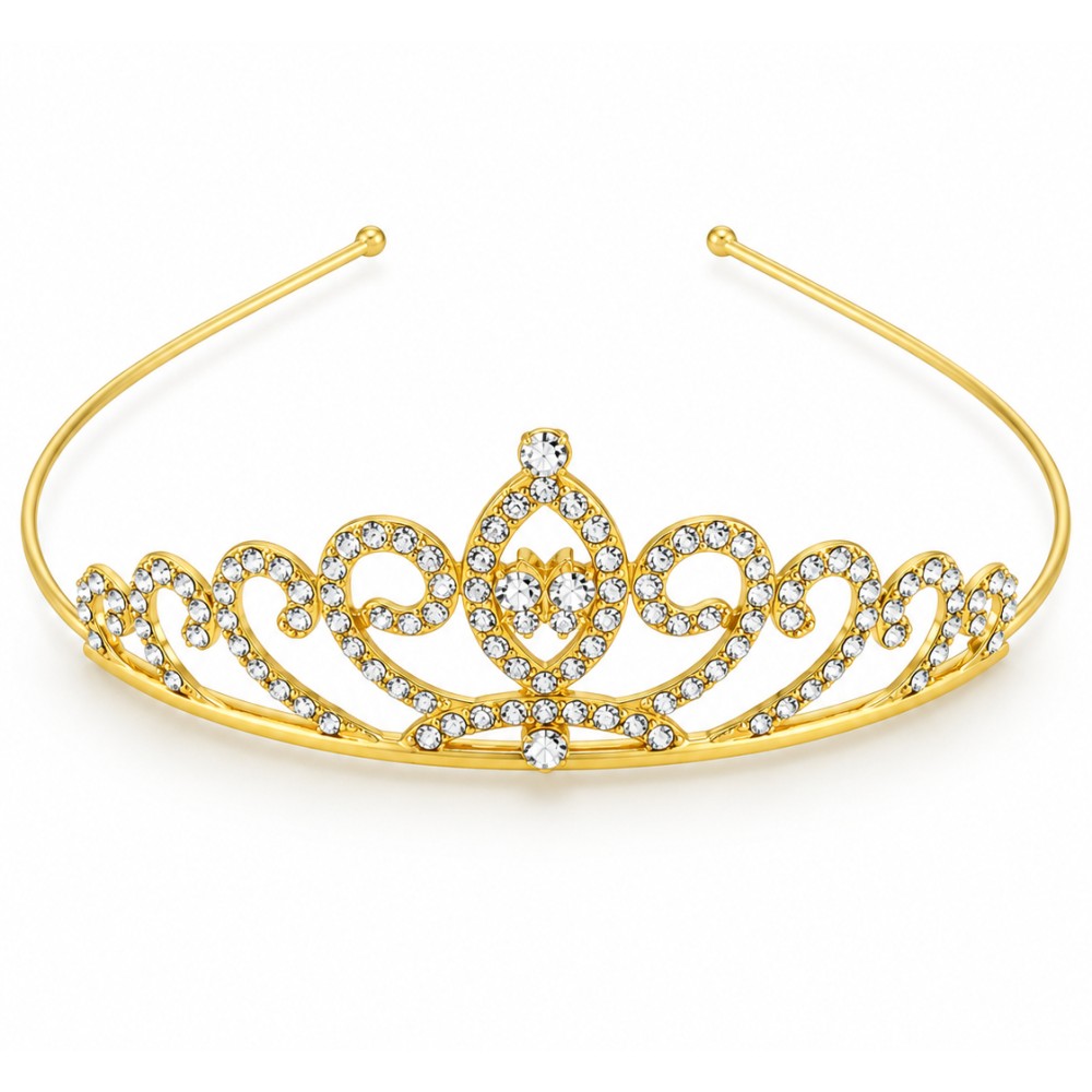 Coroncina Crown Cake Oro con Strass e Farfalla | Tiara