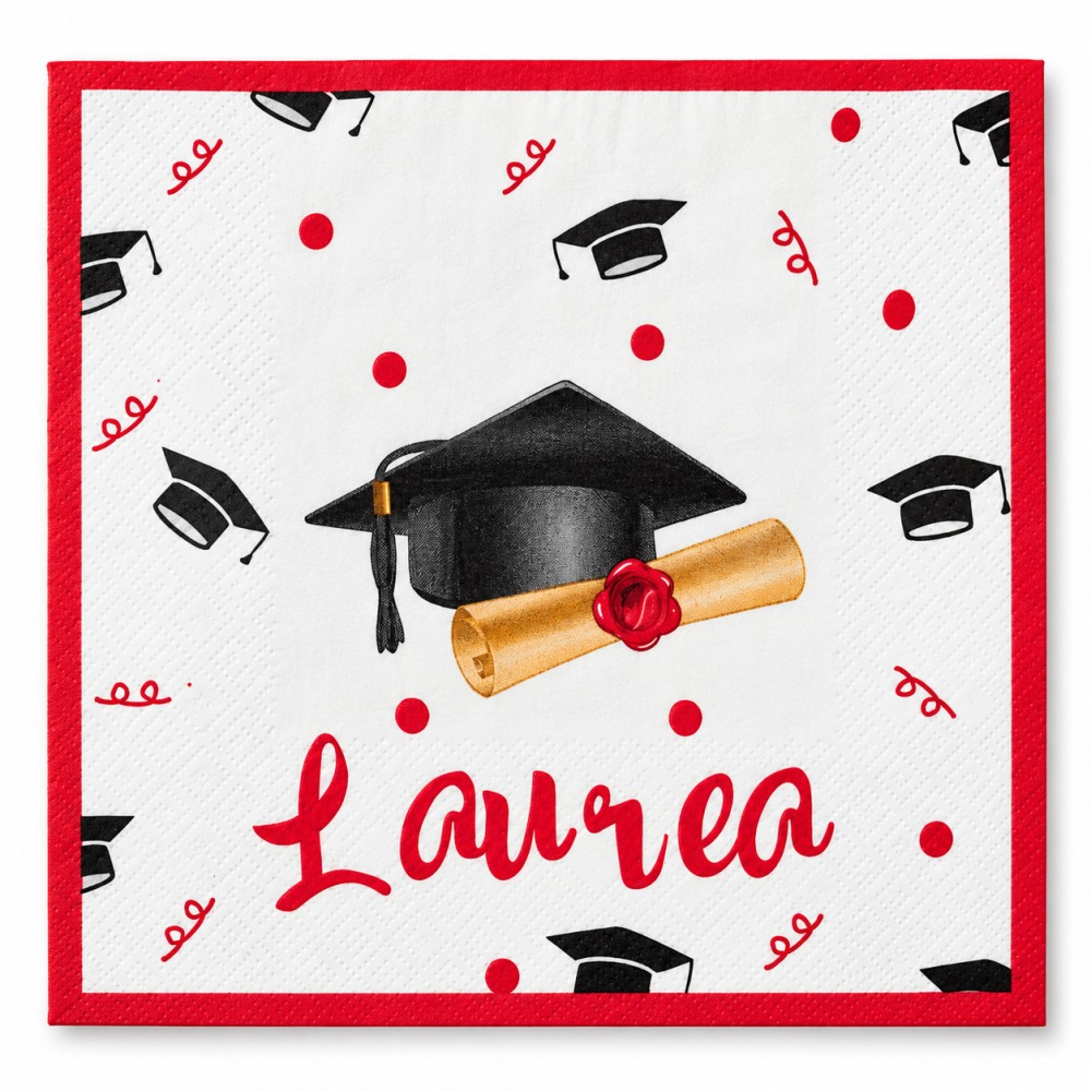 Tovaglioli Laurea 33x33 cm con Tocco – 20 Pezzi