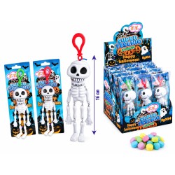 Portachiavi Scheletro Halloween con Caramelle 16 cm