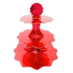 Alzatina Rossa Metal 3 Piani in Cartoncino 35 cm | Graziano
