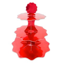 Alzatina Rossa Metal 3 Piani in Cartoncino 35 cm | Graziano