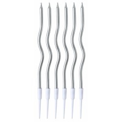 Candeline a Spirale 16 cm – 12 Pezzi Oro e Argento