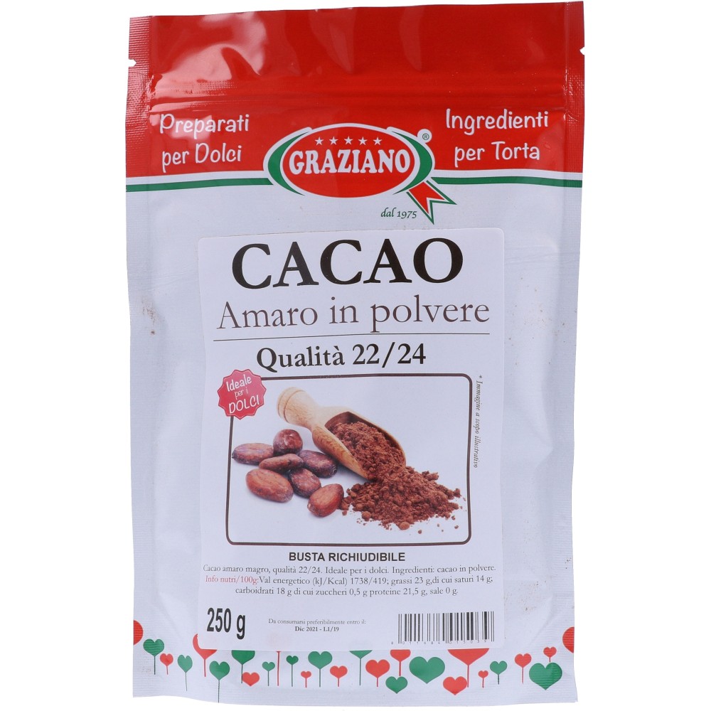 Cacao Amaro in Polvere Gr.250