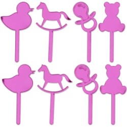 Mini Cake Topper Nascita Girl 8pz