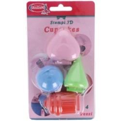 Stampi 3D per cupcake - 4 Pz