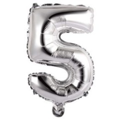 Palloncini Numero 5 argento | Graziano Sas