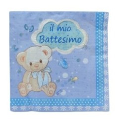 Tovaglioli Battesimo celeste Orsacchiotto | Graziano Sas