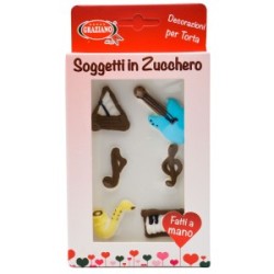 Soggetti strumenti musicali zucchero 6 pz