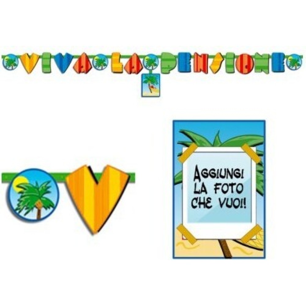 Banner Viva la Pensione Personalizzabile con Foto 2,85 m