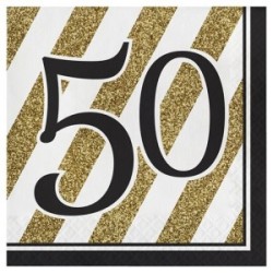 Tovaglioli 50 anni Black and Gold