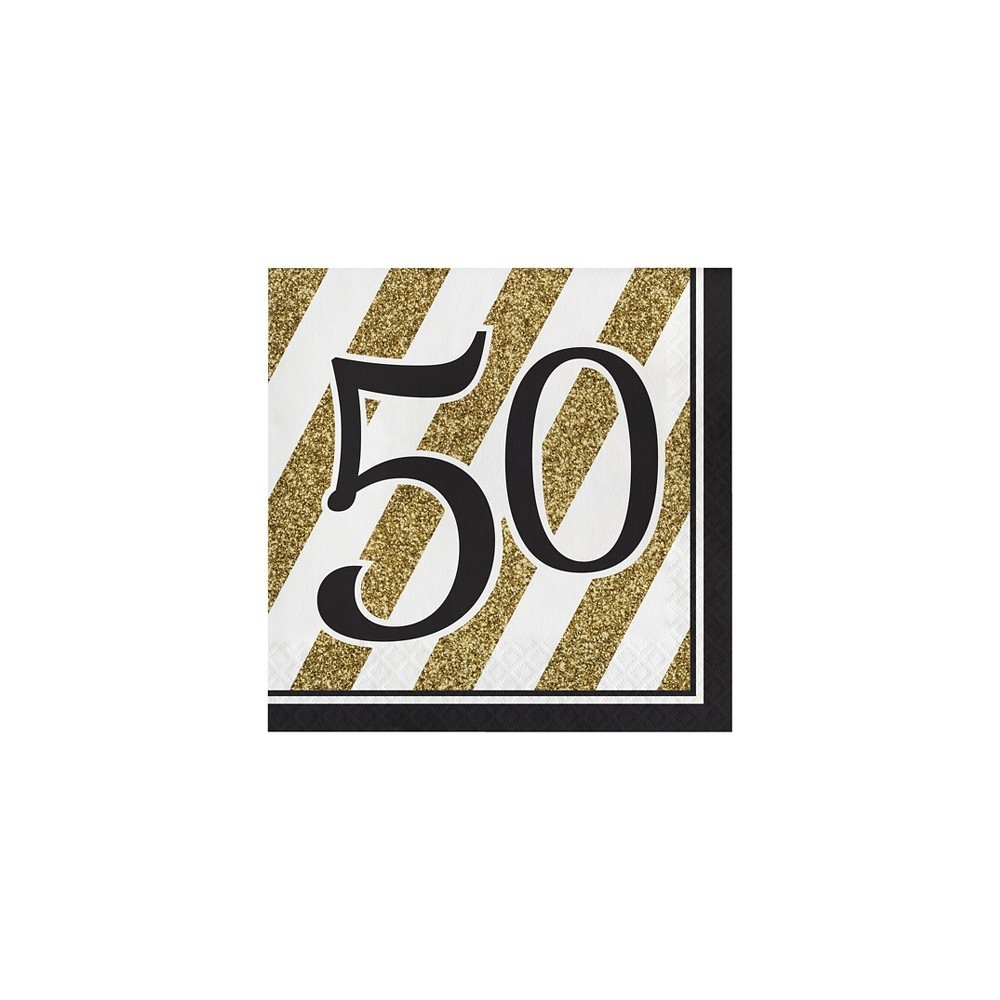 Tovaglioli 50 anni Black and Gold