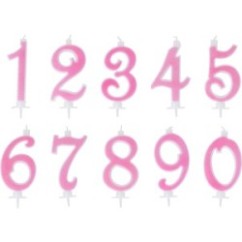 Candelina Numerale Glitter Rosa | Graziano Sas