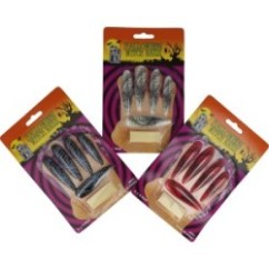 Unghie da Strega in Plastica con Adesivi - Set 10 Pezzi