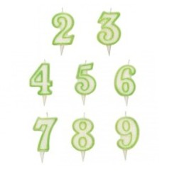 Candelina Numerale Verde Glitterata | Graziano Sas