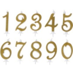 Candelina Numerale Glitter Oro | Graziano Sas