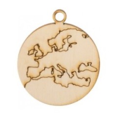 Ciondoli in Legno Mappamondo 12 Pz. | Graziano Sas